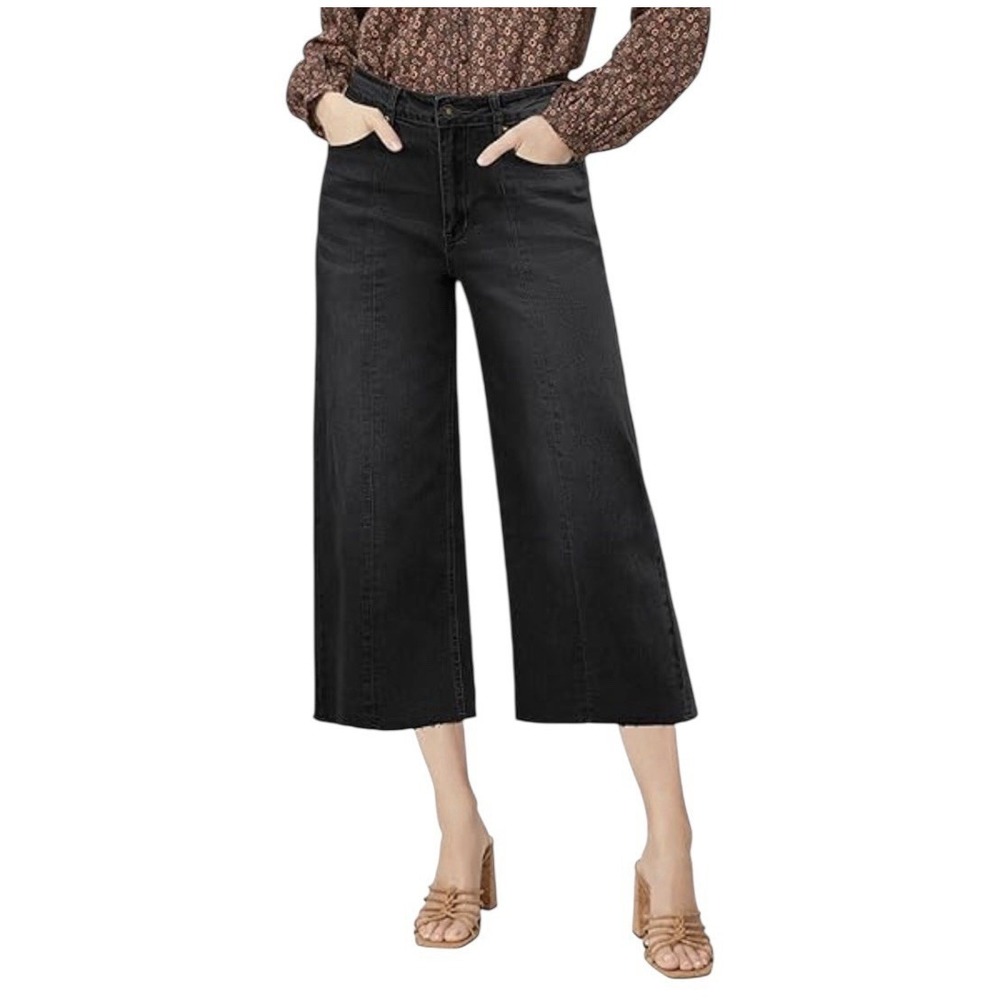 New Madewell Denim Culottes Jeans Women's Size 24 Black High Rise‎ Cropped